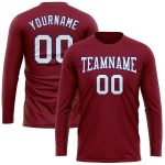 Crimson White-Royal Long Sleeve Performance Shirt - Customizable Athletic Tee Custom Crimson White-Royal Long Sleeve Performance - Image 2