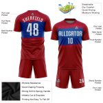 Crimson White-Royal Sublimation Soccer Jersey - Custom Team Uniform Custom Crimson White-Royal Sublimation Soccer Uniform - Image 3