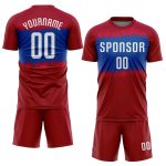 Crimson White-Royal Sublimation Soccer Jersey - Custom Team Uniform Custom Crimson White-Royal Sublimation Soccer Uniform - Image 2