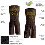 Black-Gold Basketball Jersey Custom Figure Round Neck Sublimation Suit Custom Figure Black-Gold Round Neck Sublimation Basketball - Image 2