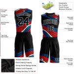 Custom Basketball Jersey Sublimation Suit Black Red Round Neck Design Custom Figure Black-Red Round Neck Sublimation Basketball - Image 2