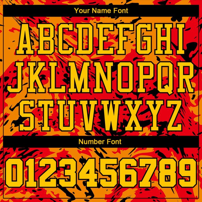 Gold-Orange Basketball Jersey Sublimation Custom Figure Round Neck Suit Custom Figure Gold-Orange Round Neck Sublimation - Image 4
