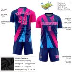 Pink-Royal Sublimation Soccer Uniform Jersey - Custom Figure Sportswear Apparel Custom Figure Pink-Royal Sublimation Soccer - Image 3