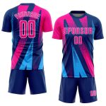 Pink-Royal Sublimation Soccer Uniform Jersey - Custom Figure Sportswear Apparel Custom Figure Pink-Royal Sublimation Soccer - Image 2