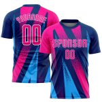 Pink-Royal Sublimation Soccer Uniform Jersey - Custom Figure Sportswear Apparel Custom Figure Pink-Royal Sublimation Soccer