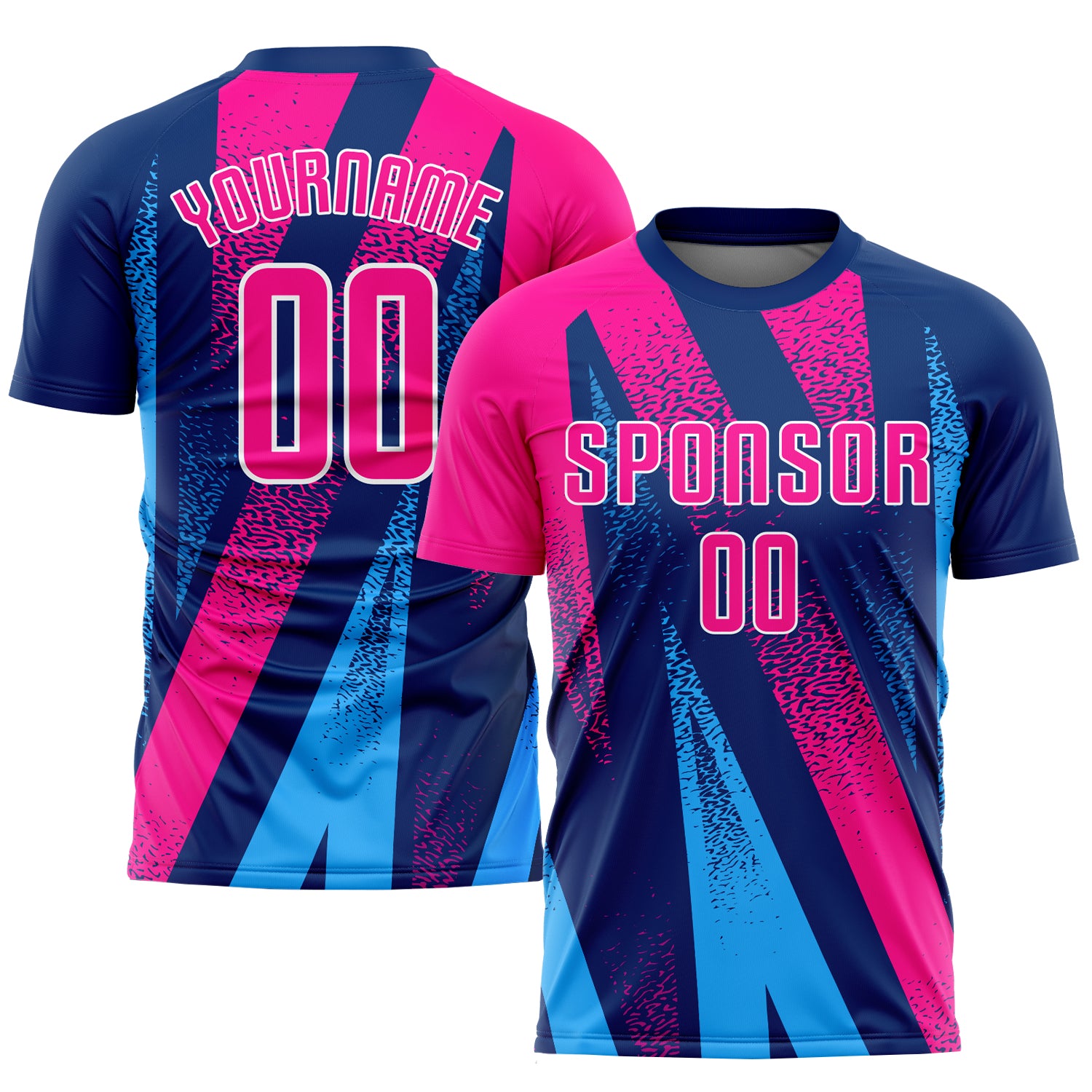 Pink-Royal Sublimation Soccer Uniform Jersey - Custom Figure Sportswear Apparel Custom Figure Pink-Royal Sublimation Soccer