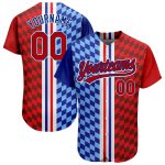 Red-Royal 3D Pattern Baseball Jersey - Custom Design Authentic Sports Apparel Custom Figure Red-Royal 3D Pattern Design Authentic