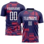 Sublimation Soccer Jersey Custom Figure White Purple Design Outfit Custom Figure White-Purple Sublimation Soccer Uniform
