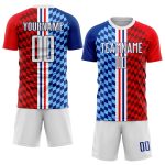Custom Soccer Jersey Sublimation - White Royal Personalized Figure Uniform Custom Figure White-Royal Sublimation Soccer Uniform - Image 2