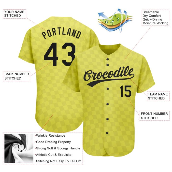 Custom Gold Black 3D Baseball Jersey - Unique Pattern Design Authentic Sports Apparel Custom Gold Black 3D Pattern Design - Image 3