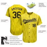 Custom Gold Black 3D Pattern Baseball Jersey - Authentic Style 2862 Custom Gold Black 3D Pattern Design Authentic Baseball - Image 3