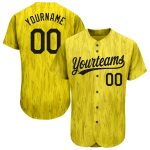 Custom Gold Black 3D Pattern Baseball Jersey - Authentic Style 2862 Custom Gold Black 3D Pattern Design Authentic Baseball