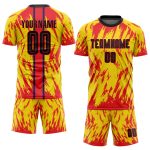 Custom Gold Black Red Soccer Jersey | Sublimation Uniform for Teams Custom Gold Black-Red Sublimation Soccer Uniform Jersey - Image 2