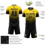 Custom Gold Black Soccer Jersey Fade Design - Fashion Uniform Style 8974 Custom Gold Black Sublimation Fade Fashion Soccer - Image 3