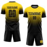 Custom Gold Black Soccer Jersey Fade Design - Fashion Uniform Style 8974 Custom Gold Black Sublimation Fade Fashion Soccer - Image 2