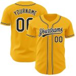 Custom Gold Black White Baseball Jersey - Authentic Design, Perfect for Fans and Players Custom Gold Black-White Authentic