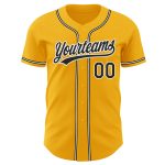 Custom Gold Black White Baseball Jersey - Authentic Design, Perfect for Fans and Players Custom Gold Black-White Authentic - Image 2
