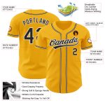 Custom Gold Black White Baseball Jersey - Authentic Design, Perfect for Fans and Players Custom Gold Black-White Authentic - Image 3