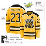 Custom Black and White Gold Hockey Jersey - Personalized Sports Apparel for Fans Custom Gold Black-White Hockey Jersey - Image 3