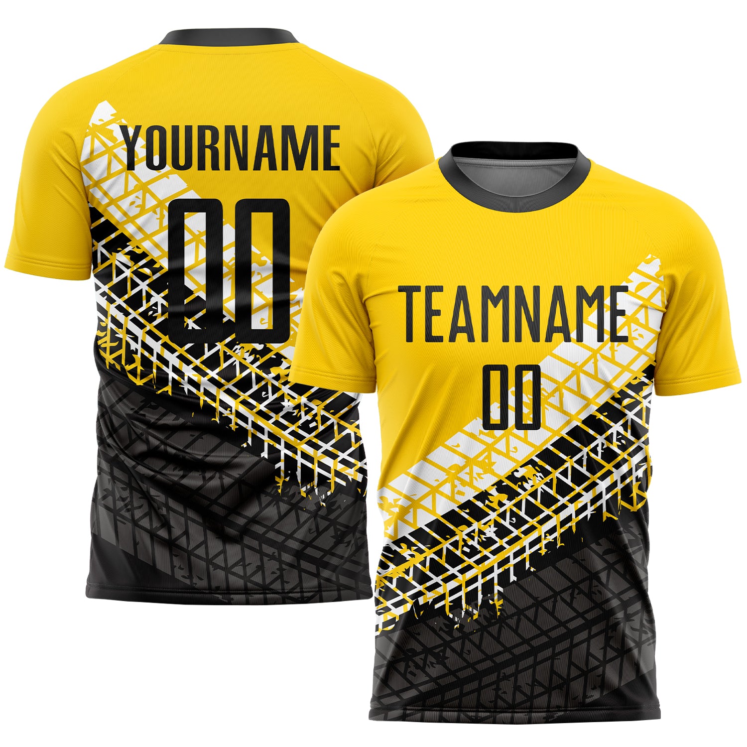 Custom Gold Black-White Sublimation Soccer Uniform Jersey Style 4591 Custom Soccer Uniform Jersey Gold Black White Sublimation Style 4591 Custom Gold Black-White Sublimation Soccer Uniform Jersey - Image 1
