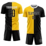 Custom Gold Black White Soccer Jersey - Sublimation Split Fashion Uniform Custom Gold Black-White Sublimation Split Fashion - Image 2