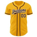 Custom Authentic Baseball Jersey - Gold Brown White Style 7135 Custom Gold Brown-White Authentic Baseball Jersey Style 7135 - Image 2