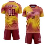 Custom Gold Crimson White Soccer Jersey - Personalized Sublimation Uniform Custom Gold Crimson-White Sublimation Soccer Uniform - Image 2