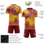 Custom Crimson and White Soccer Jersey - Gold Sublimation Uniform Style 2794 Custom Gold Crimson-White Sublimation Soccer - Image 3