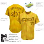 Custom Gold-Black 3D Pattern Baseball Jersey - Authentic Design for Sports Fans Custom Gold Gold-Black 3D Pattern Design - Image 3