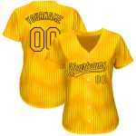 Custom Gold-Black 3D Pattern Baseball Jersey - Authentic Design for Sports Fans Custom Gold Gold-Black 3D Pattern Design - Image 2
