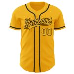 Custom Gold-Black Baseball Jersey - Authentic Design, Perfect for Fans and Players Custom Gold Gold-Black Authentic Baseball - Image 2