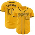 Custom Gold-Black Baseball Jersey - Authentic Design, Perfect for Fans and Players Custom Gold Gold-Black Authentic Baseball