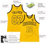 Custom Gold Black Basketball Jersey - Authentic Throwback Style Custom Gold Gold-Black Authentic Throwback Basketball Jersey - Image 2