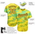 Custom Gold Black Light Blue 3D Pattern Baseball Jersey - Authentic Design Custom Gold Gold Black-Light Blue 3D Pattern Design - Image 3