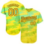 Custom Gold Black Light Blue 3D Pattern Baseball Jersey - Authentic Design Custom Gold Gold Black-Light Blue 3D Pattern Design
