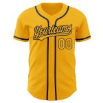 Custom Gold and Navy Authentic Baseball Jersey - Personalized Team Apparel Custom Gold Gold-Navy Authentic Baseball Jersey - Image 2