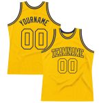 Custom Gold Navy Basketball Jersey - Authentic Throwback Style Custom Gold Gold-Navy Authentic Throwback Basketball Jersey