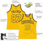 Custom Gold Navy Basketball Jersey - Authentic Throwback Style Custom Gold Gold-Navy Authentic Throwback Basketball Jersey - Image 2