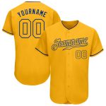 Custom Gold-Royal Authentic Baseball Jersey - Personalized Gold Jersey Custom Gold Gold-Royal Authentic Baseball Jersey