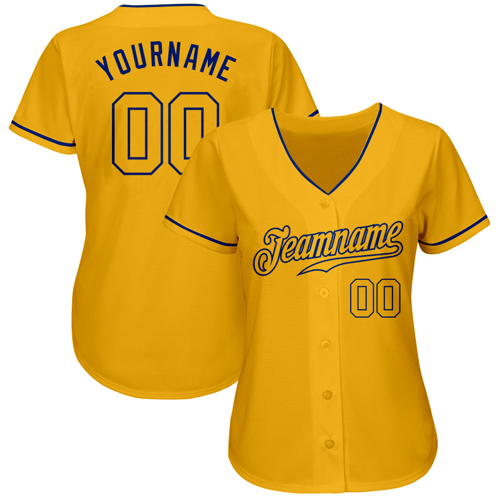 Custom Gold Gold-Royal Authentic Baseball Jersey Custom Gold-Royal Authentic Baseball Jersey - Personalized Gold Jersey Custom Gold Gold-Royal Authentic Baseball Jersey - Image 2
