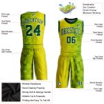 Custom Gold Green White Basketball Jersey Sublimation Round Neck Suit Custom Gold Green-White Round Neck Sublimation Basketball - Image 2