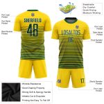 Custom Green White Gold Soccer Jersey Sublimation Uniform Style 8915 Custom Gold Green-White Sublimation Soccer Uniform Jersey - Image 3