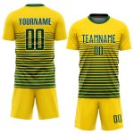 Custom Green White Gold Soccer Jersey Sublimation Uniform Style 8915 Custom Gold Green-White Sublimation Soccer Uniform Jersey - Image 2