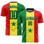 Senegalese Flag Soccer Jersey Custom Gold Kelly Green Red-Black Sublimation Uniform Custom Gold Kelly Green Red-Black Sublimation