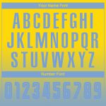 Custom Gold Light Blue Soccer Uniform Jersey - Long Sleeve Fade Fashion Design Custom Gold Light Blue Sublimation Long Sleeve - Image 5