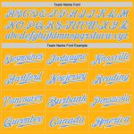 Custom Gold Light Blue White Baseball Jersey - Authentic Team Apparel Custom Gold Light Blue-White Authentic Baseball Jersey - Image 4