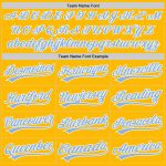 Custom Gold Light Blue White Baseball Jersey - Authentic Style 9245 Custom Gold Light Blue-White Authentic Baseball Jersey - Image 4