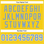 Custom Gold Light Blue White Long Sleeve T-Shirt - Performance Athletic Tee Custom Gold Light Blue-White Long Sleeve Performance - Image 5