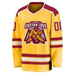 Custom Gold Maroon White Hockey Jersey for Men and Women - Personalize Your Team Spirit Jersey Custom Gold Maroon-White Hockey - Image 2