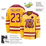 Custom Gold Maroon White Hockey Jersey for Men and Women - Personalize Your Team Spirit Jersey Custom Gold Maroon-White Hockey - Image 3